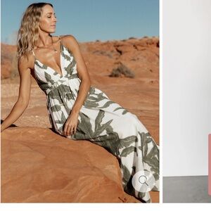 NWT - Miramar Maxi Dress in Green and White. Size M